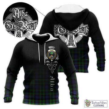 Mowat Tartan Knitted Hoodie Featuring Alba Gu Brath Family Crest Celtic Inspired - Tartan Vibes Clothing