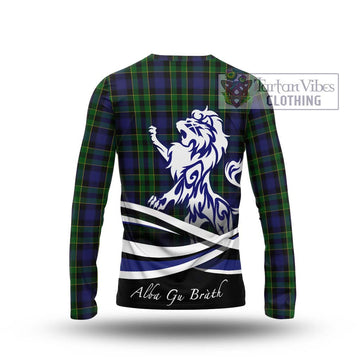 Mowat Tartan Long Sleeve T-Shirt with Alba Gu Brath Regal Lion Emblem - Tartan Vibes Clothing