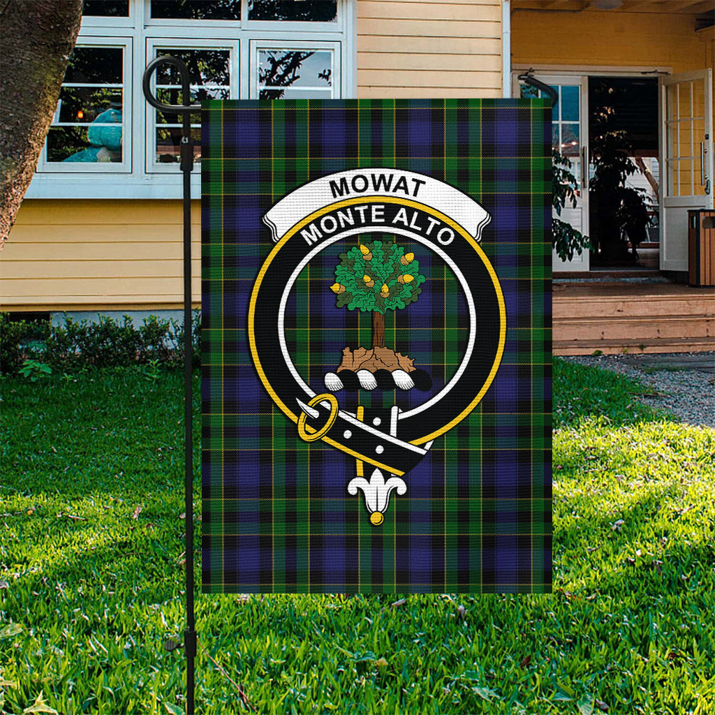Mow Tartan Crest Black Garden Flag - Gold Thistle Style main image 1