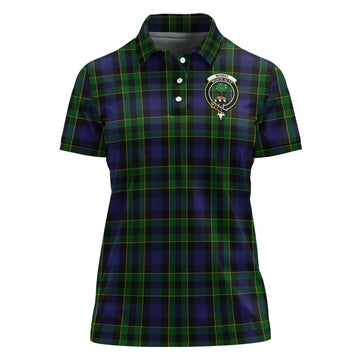 Mowat Tartan Polo Shirt with Family Crest For Women