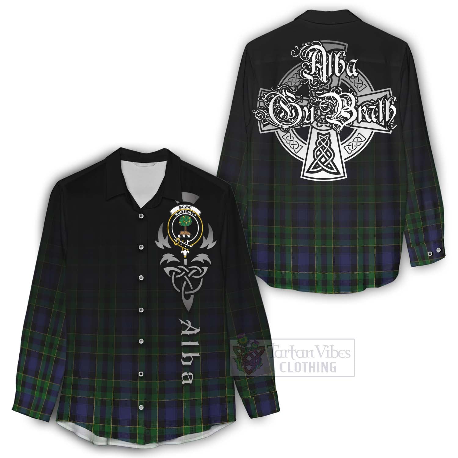Mowat Tartan Women's Casual Shirt Featuring Alba Gu Brath Family Crest Celtic Inspired - Tartan Vibes Clothing