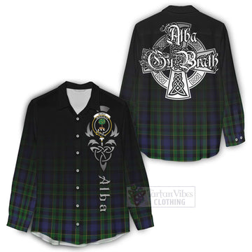 Mowat Tartan Women's Casual Shirt Featuring Alba Gu Brath Family Crest Celtic Inspired - Tartan Vibes Clothing