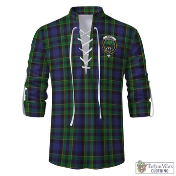 Mowat Tartan Men's Scottish Traditional Jacobite Ghillie Kilt Shirt with Family Crest - Tartan Vibes Clothing