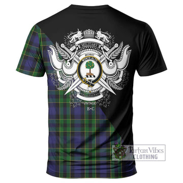 Mowat Tartan T-Shirt with Family Crest and Military Logo Style - Tartan Vibes Clothing
