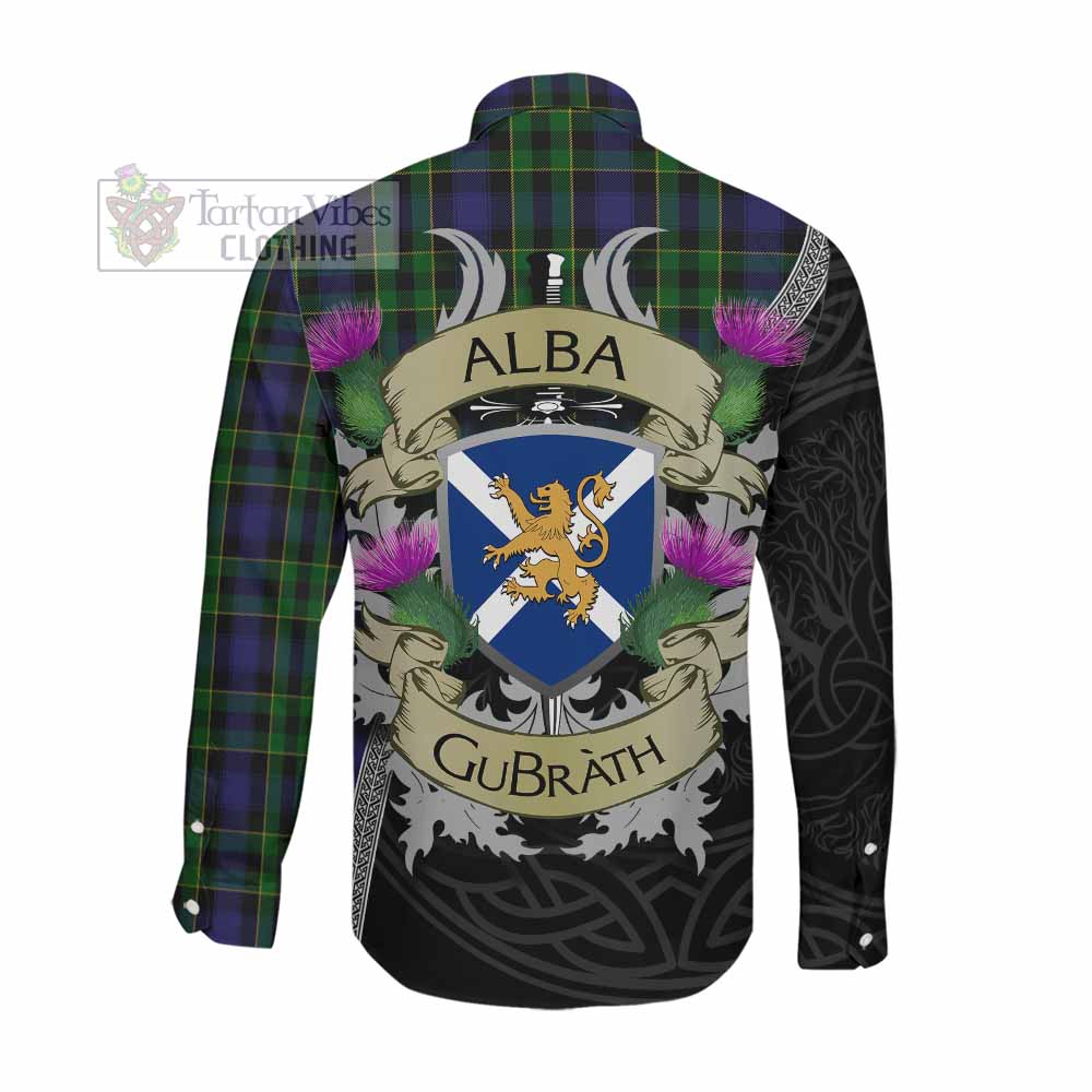 Mowat Tartan Family Crest Long Sleeve Button Shirt Lion Rampant Royal Thistle Shield Celtic Inspired Men's Shirt - Tartan Vibes Clothing
