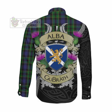 Mowat Tartan Family Crest Long Sleeve Button Shirt Lion Rampant Royal Thistle Shield Celtic Inspired Men's Shirt - Tartan Vibes Clothing