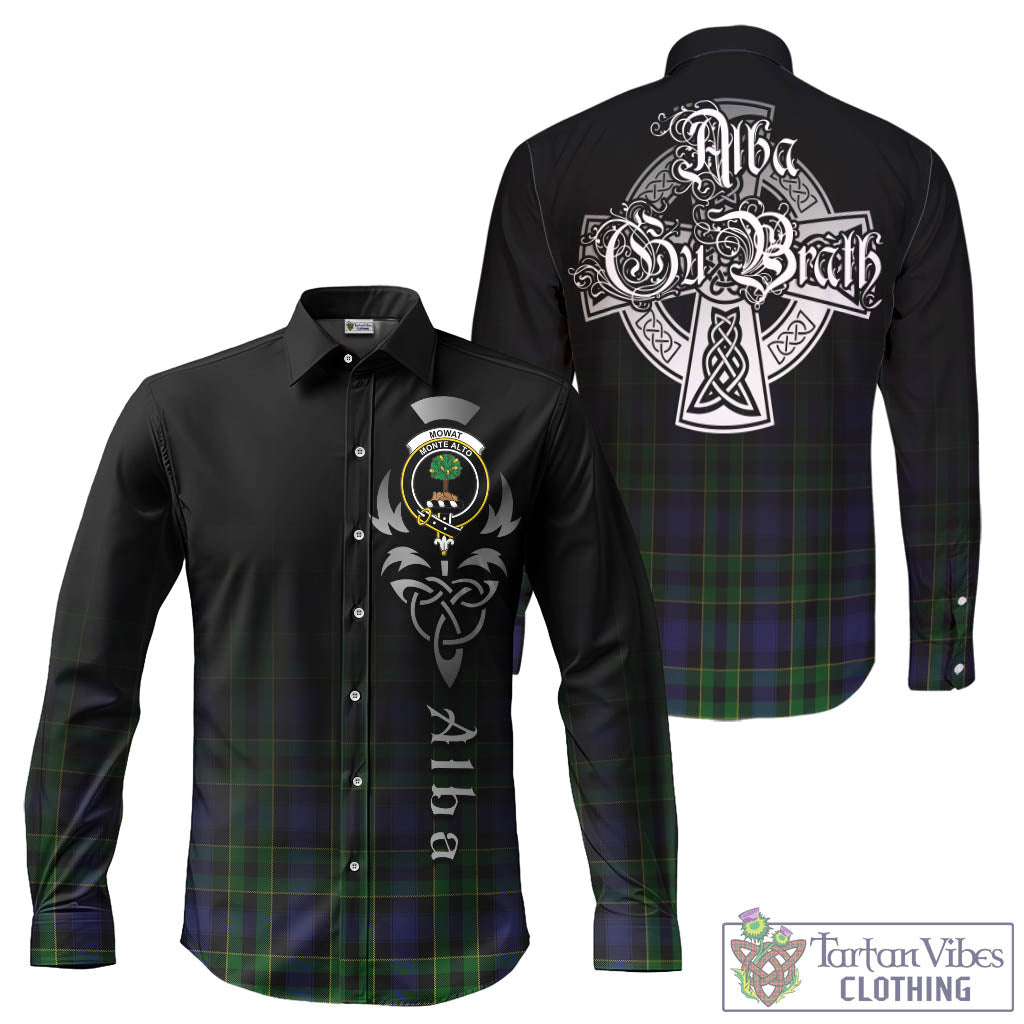 Mowat Tartan Long Sleeve Button Up Featuring Alba Gu Brath Family Crest Celtic Inspired - Tartan Vibes Clothing
