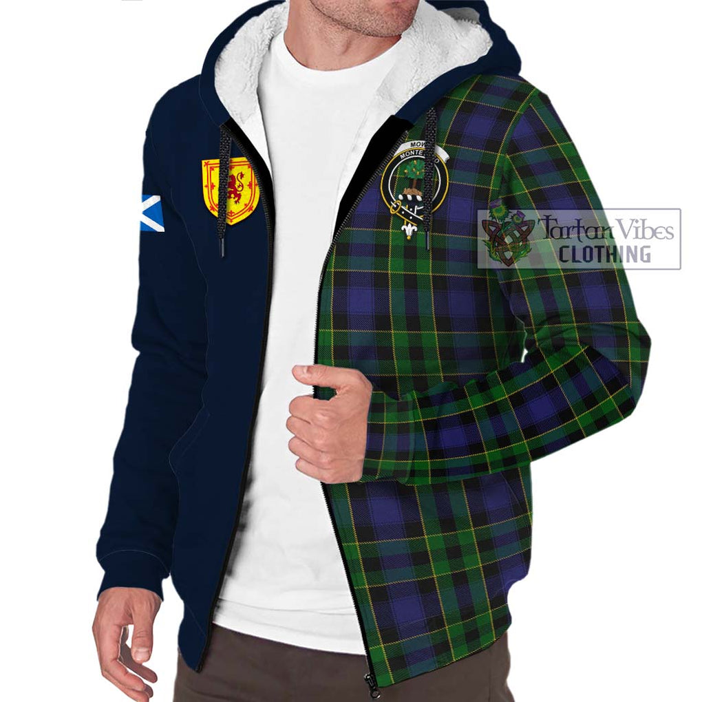 Mowat Tartan Sherpa Hoodie Alba with Scottish Lion Royal Arm Half Style - Tartan Vibes Clothing