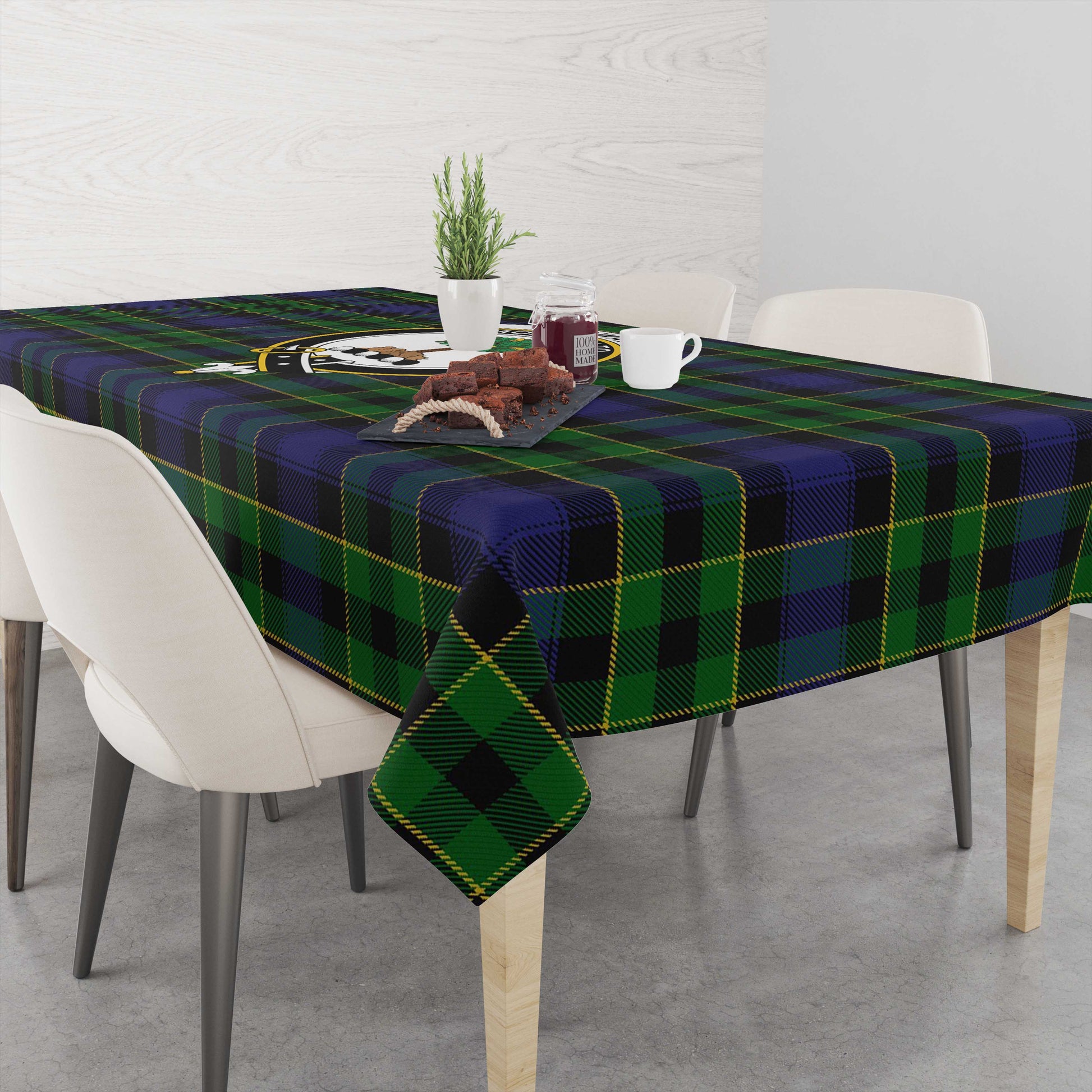 Mowat Tartan Tablecloth with Family Crest M 39.4"x59"(100x150cm) - Tartan Vibes Clothing
