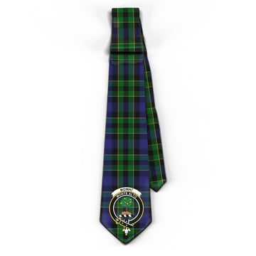 Mowat Tartan Classic Necktie with Family Crest