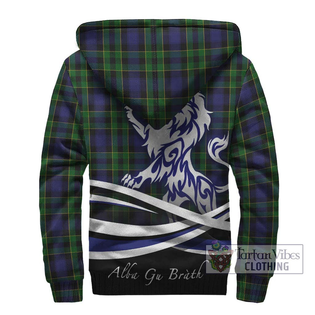 Mowat Tartan Sherpa Hoodie with Alba Gu Brath Regal Lion Emblem - Tartan Vibes Clothing