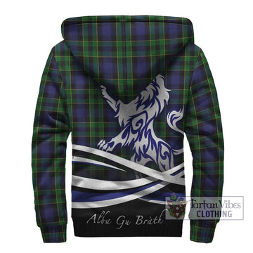 Mowat Tartan Sherpa Hoodie with Alba Gu Brath Regal Lion Emblem - Tartan Vibes Clothing