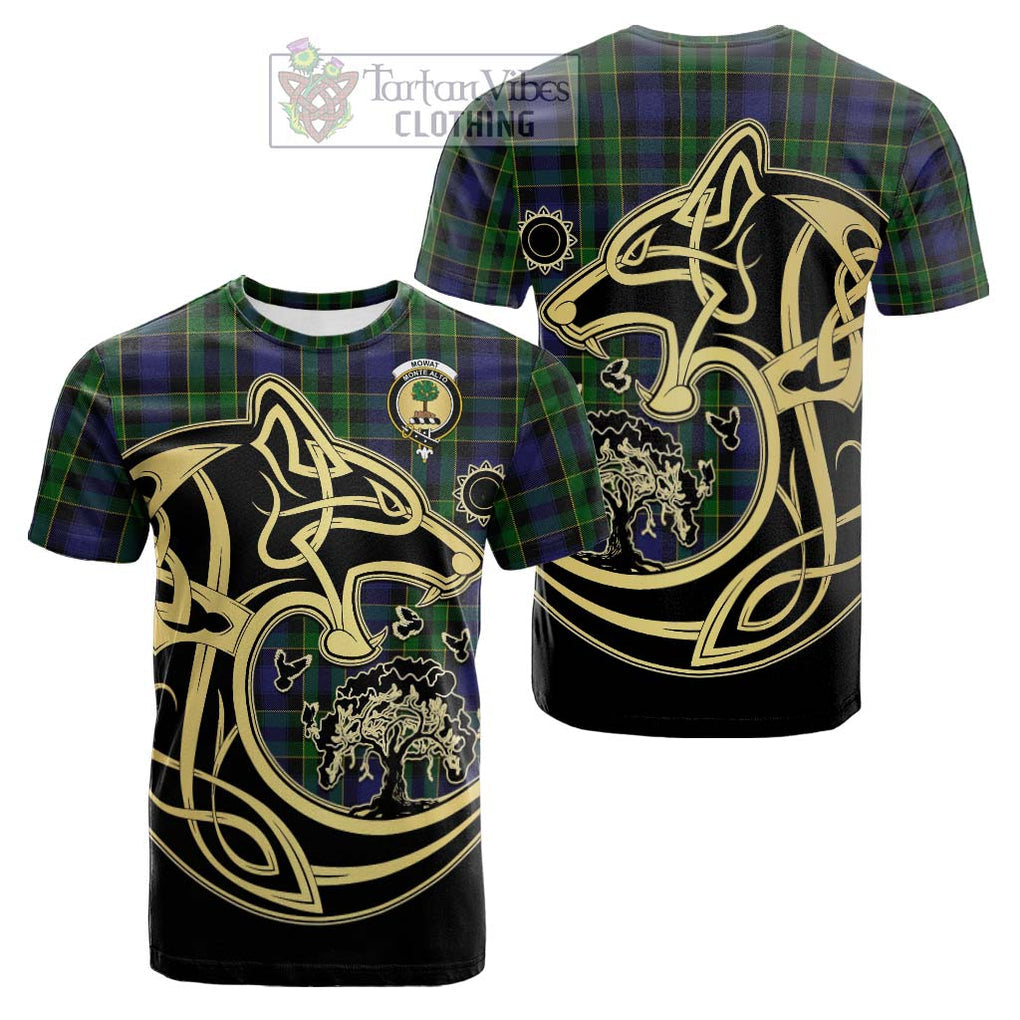 Mowat Tartan Cotton T-shirt with Family Crest Celtic Wolf Style Kid's Shirt - Tartan Vibes Clothing