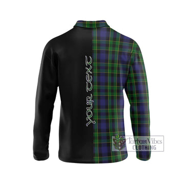 Mowat Tartan Long Sleeve Polo Shirt with Family Crest and Half Of Me Style - Tartan Vibes Clothing