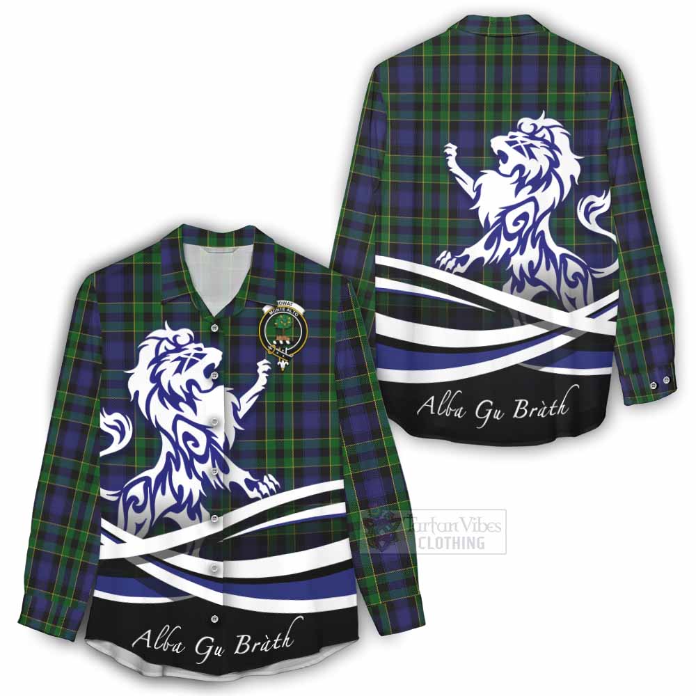 Mowat Tartan Women's Casual Shirt with Alba Gu Brath Regal Lion Emblem - Tartan Vibes Clothing