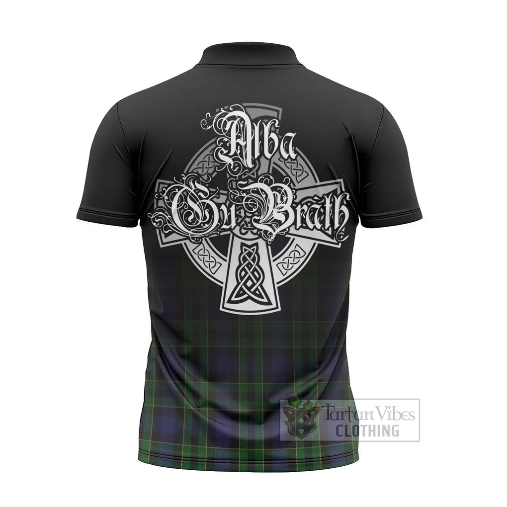 Mowat Tartan Zipper Polo Shirt Featuring Alba Gu Brath Family Crest Celtic Inspired - Tartan Vibes Clothing