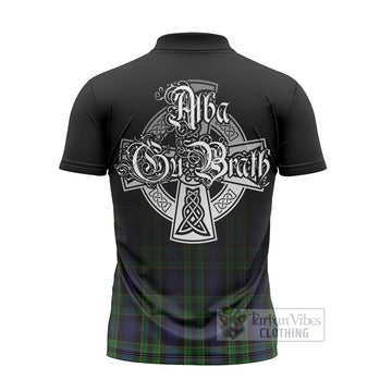 Mowat Tartan Zipper Polo Shirt Featuring Alba Gu Brath Family Crest Celtic Inspired - Tartan Vibes Clothing