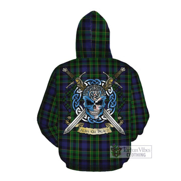 Mowat Tartan Cotton Hoodie with Family Crest Celtic Skull Style Pullover Hoodie - Tartan Vibes Clothing