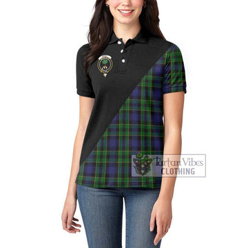 Mowat Tartan Women's Polo Shirt with Family Crest and Military Logo Style - Tartan Vibes Clothing
