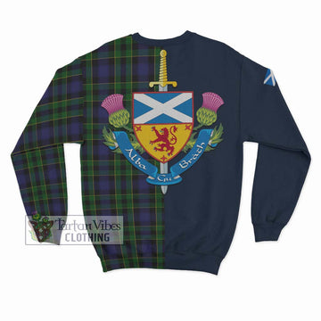 Mowat Tartan Sweatshirt Alba with Scottish Lion Royal Arm Half Style - Tartan Vibes Clothing