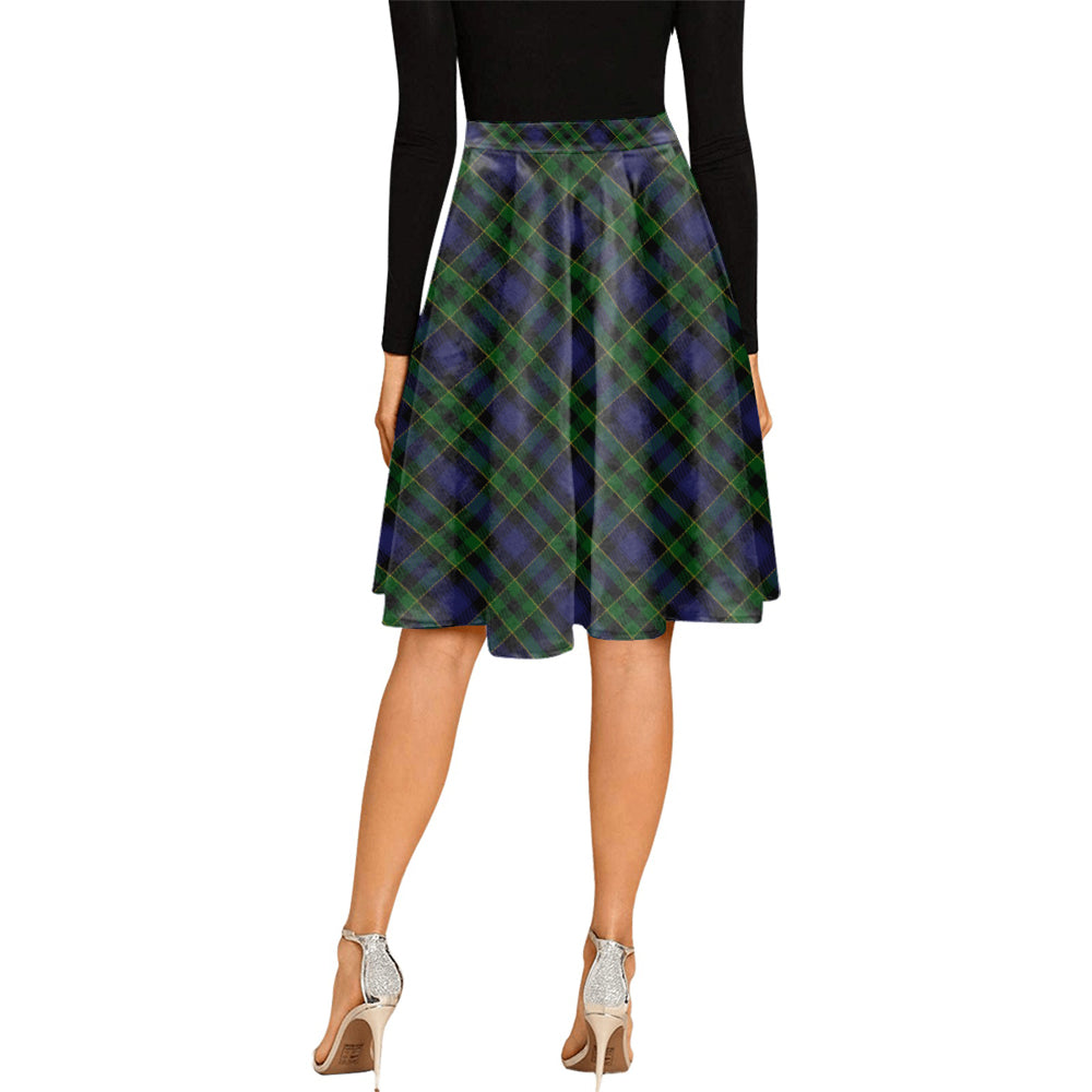 Mowat Tartan Melete Pleated Midi Skirt Cross Style - Tartan Vibes Clothing