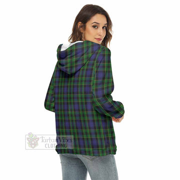 Mowat Tartan Women's Borg Fleece Hoodie with Half Zip - Tartan Vibes Clothing