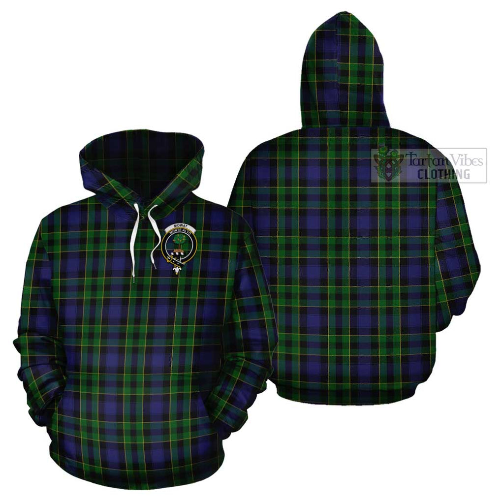 Mowat Tartan Cotton Hoodie with Family Crest - Tartan Vibes Clothing