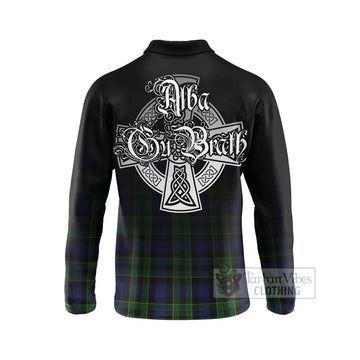 Mowat Tartan Long Sleeve Polo Shirt Featuring Alba Gu Brath Family Crest Celtic Inspired - Tartan Vibes Clothing