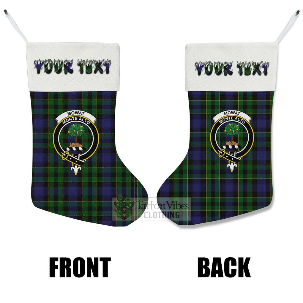 Mowat Tartan Family Crest Christmas Stocking with Personalized Text - Tartan Vibes Clothing