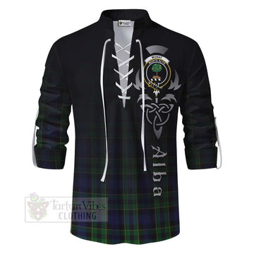 Mowat Tartan Ghillie Kilt Shirt Featuring Alba Gu Brath Family Crest Celtic Inspired - Tartan Vibes Clothing