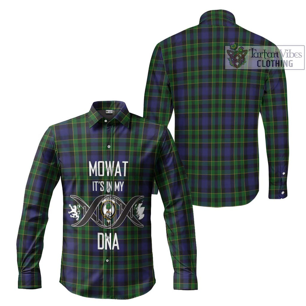 Mowat Tartan Long Sleeve Button Shirt with Family Crest DNA In Me Style Men's Shirt - Tartanvibesclothing Shop