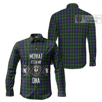 Mowat Tartan Long Sleeve Button Shirt with Family Crest DNA In Me Style Men's Shirt - Tartanvibesclothing Shop