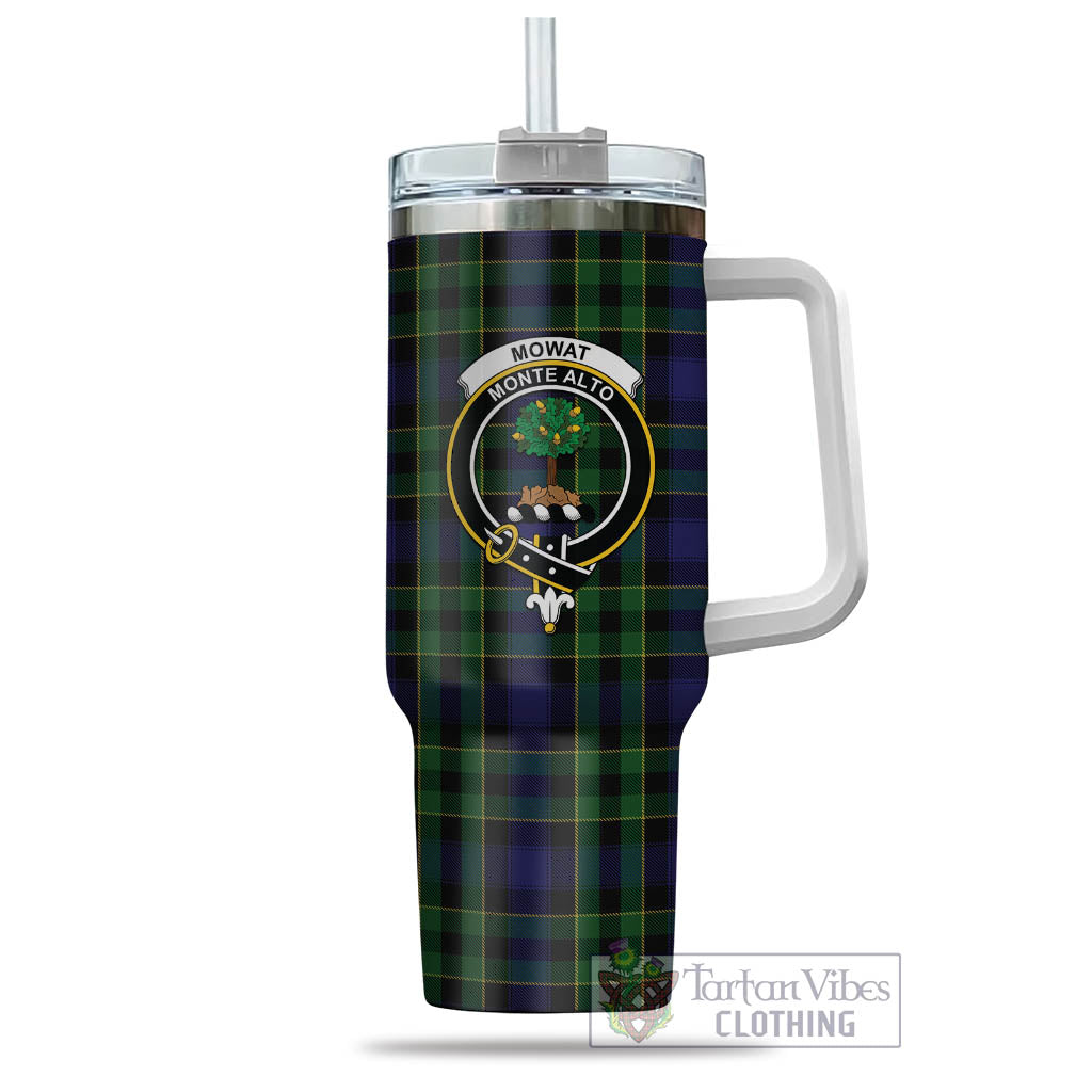Mowat Tartan Tumbler with Handle with Family Crest - Tartan Vibes Clothing