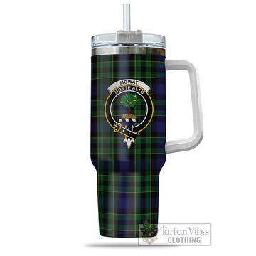 Mowat Tartan and Family Crest Tumbler with Handle