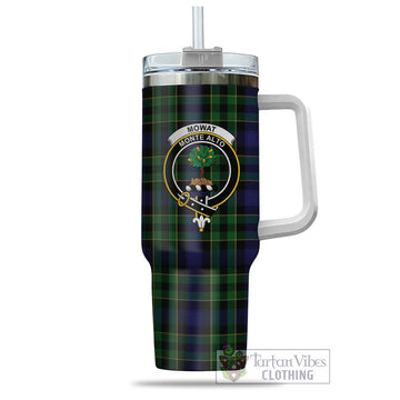 Mowat Tartan Tumbler with Handle with Family Crest - Tartan Vibes Clothing