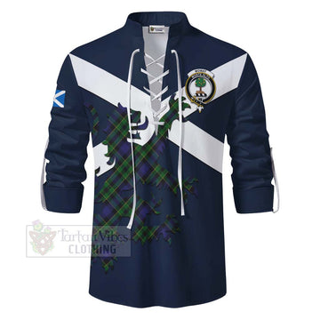 Mowat Tartan Lion Rampant Ghillie Kilt Shirt Proudly Display Your Heritage with Alba Gu Brath and Clan Name - Tartan Vibes Clothing