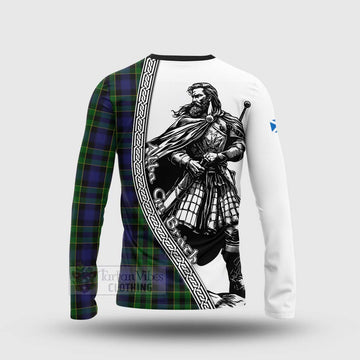 Mowat Tartan Clan Crest Long Sleeve T-Shirt with Highlander Warrior Celtic Style - Tartan Vibes Clothing