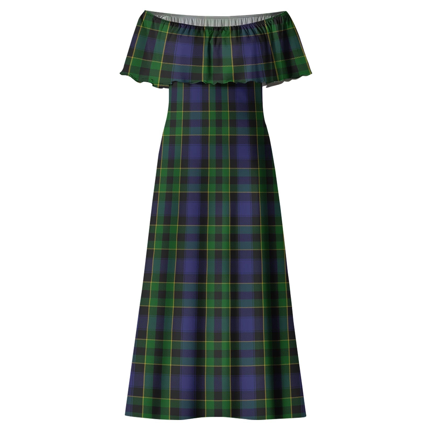 Mowat Tartan Off Shoulder Long Dress - Tartan Vibes Clothing