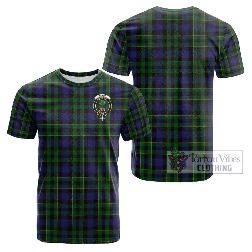 Mowat Tartan Cotton T-Shirt with Family Crest - Tartan Vibes Clothing