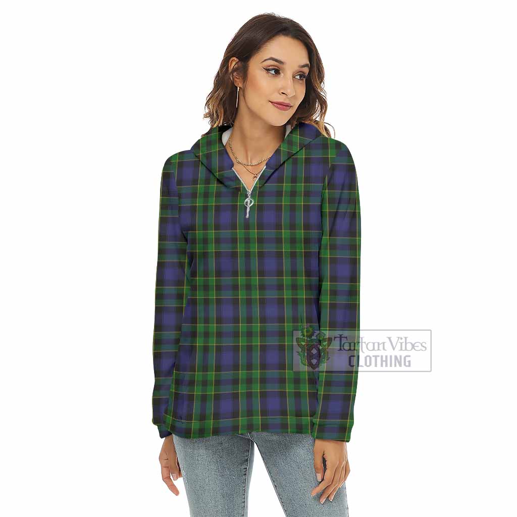 Mowat Tartan Women's Borg Fleece Hoodie with Half Zip - Tartan Vibes Clothing