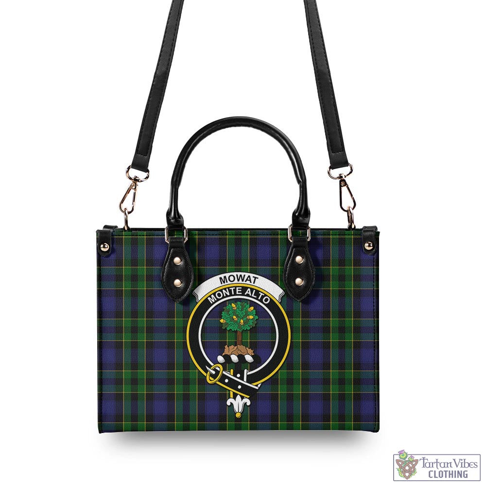 Mowat Tartan Luxury Leather Handbags with Family Crest - Tartan Vibes Clothing