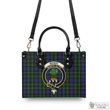 Mowat Tartan Luxury Leather Handbags with Family Crest - Tartan Vibes Clothing