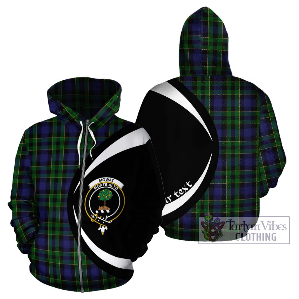 Mowat Tartan Hoodie with Family Crest Circle Style - Tartan Vibes Clothing