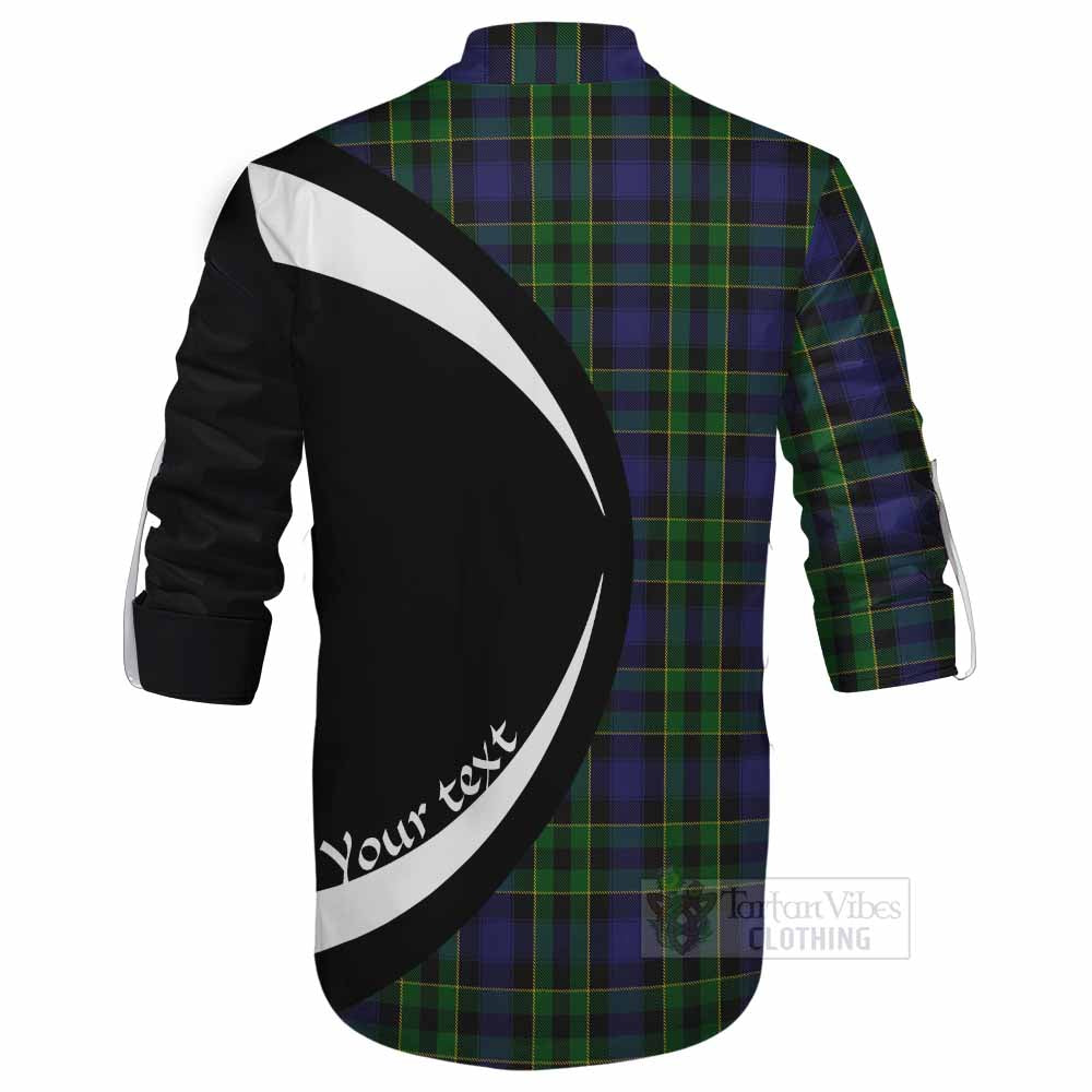 Mowat Tartan Ghillie Kilt Shirt with Family Crest Circle Style - Tartan Vibes Clothing