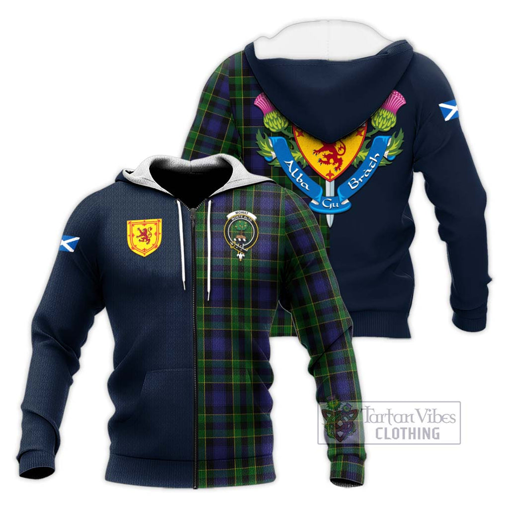 Mowat Tartan Knitted Hoodie Alba with Scottish Lion Royal Arm Half Style Unisex Knitted Zip Hoodie - Tartan Vibes Clothing