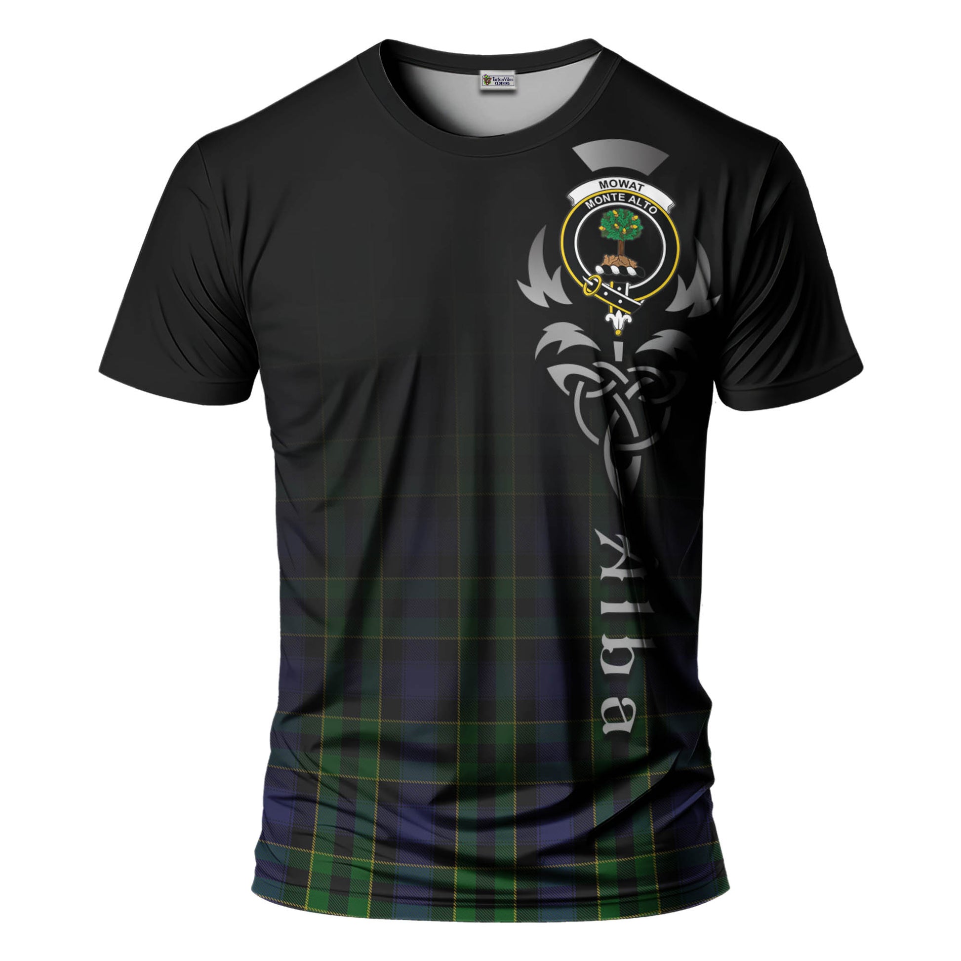 Mowat Tartan T-Shirt Featuring Alba Gu Brath Family Crest Celtic Inspired - Tartan Vibes Clothing