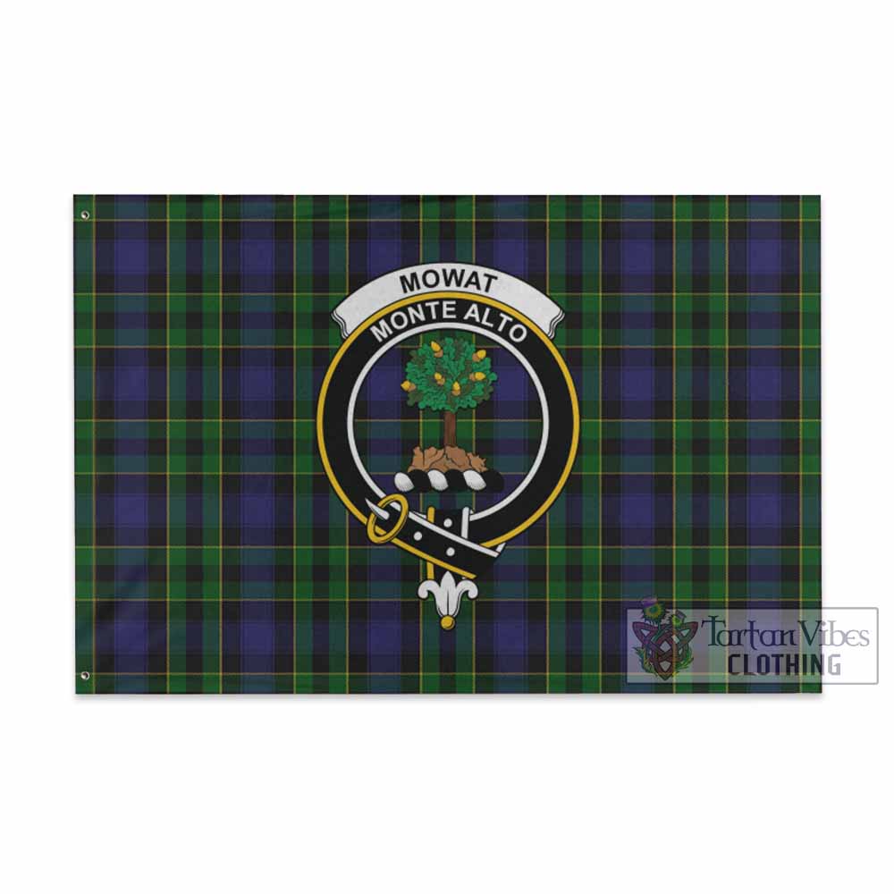 Tartan Vibes Clothing Mowat Tartan House Flag with Family Crest