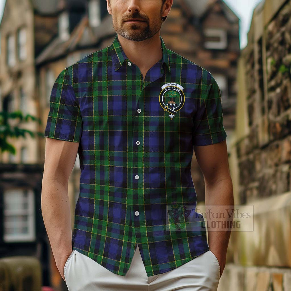Mowat Tartan Hawaiian Shirt with Family Crest Celtic Skull Style - Tartan Vibes Clothing