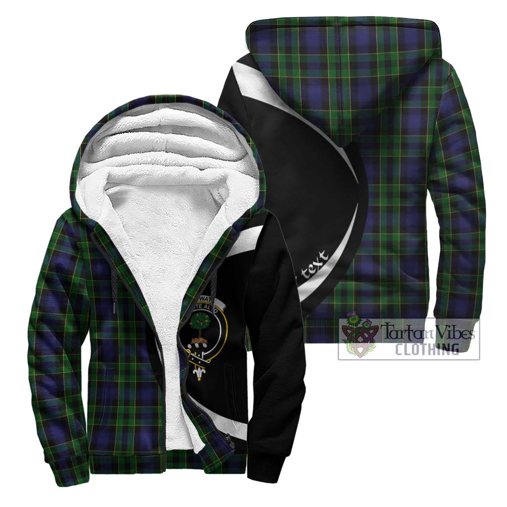 Mowat Tartan Sherpa Hoodie with Family Crest Circle Style Unisex - Tartan Vibes Clothing