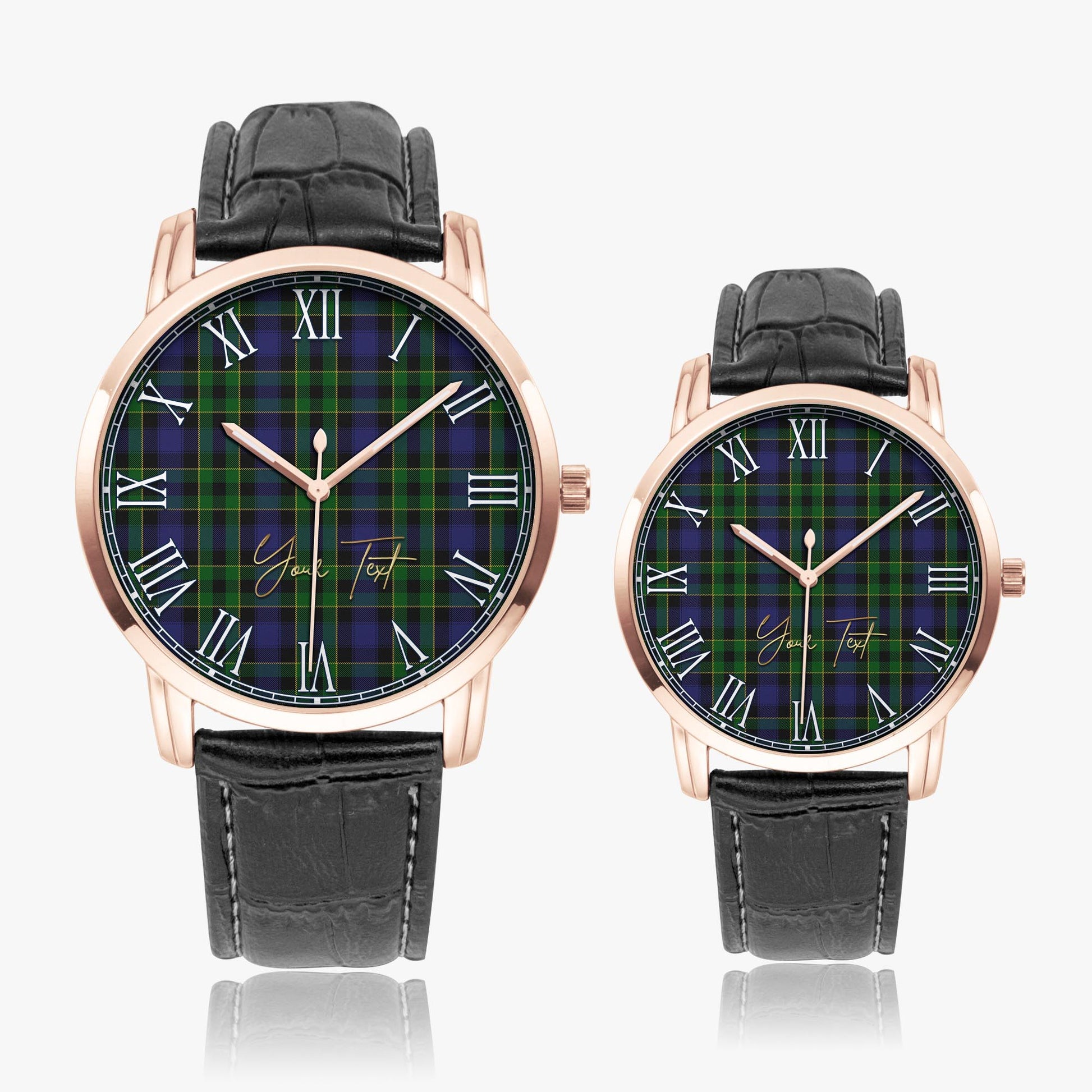 Mowat Tartan Personalized Your Text Leather Trap Quartz Watch - Tartan Vibes Clothing